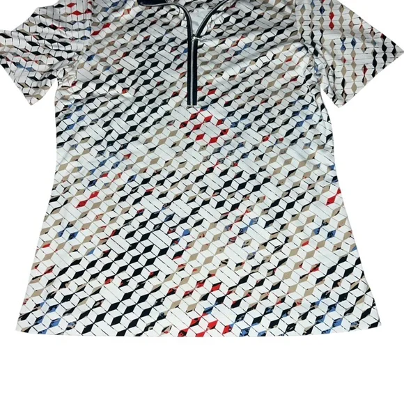 Tail Women’s Athletic Zip Up‎ Short Sleeve Polo Golf Tennis XS Print - Picture 5 of 8